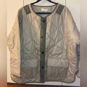 Green Oversized Quilted Liner Jacket